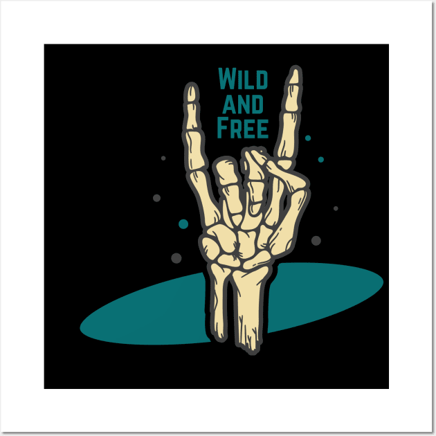 Sign of the Horns Wild & Free Wall Art by 4ntler